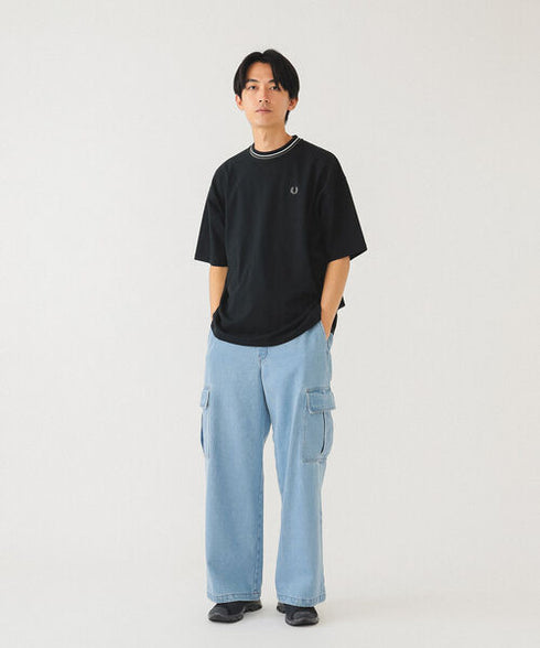 FRED PERRY × BEAMS Oversize Pique T-shirts Black