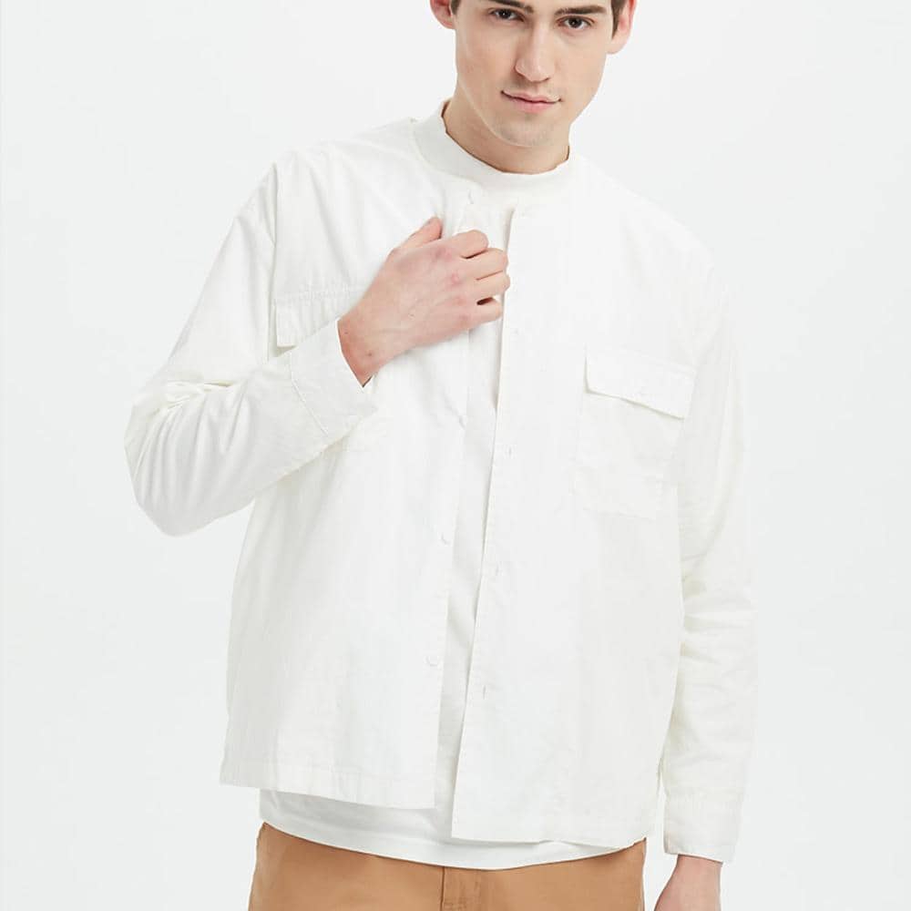Boysnextdoor Round Collar Shirt Jacket White