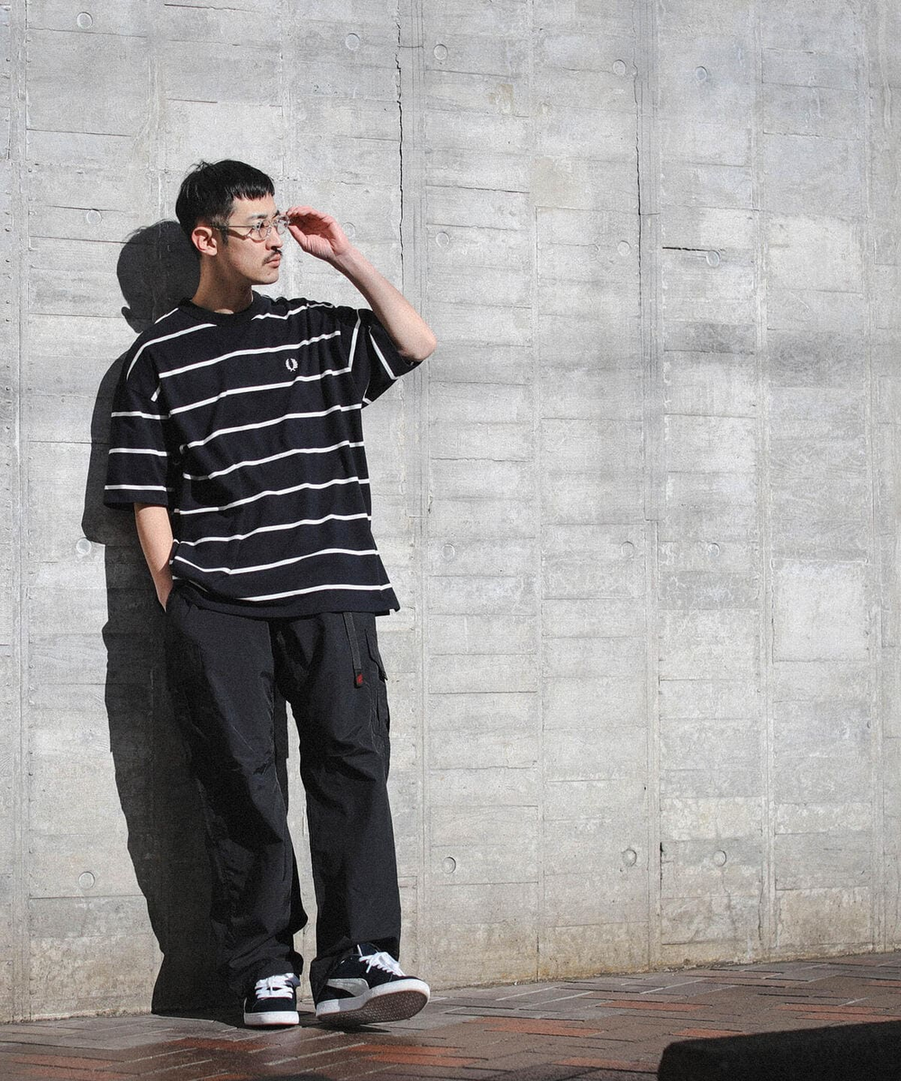 FRED PERRY × BEAMS Border Oversize Pique T-shirts Black – BND Apparel