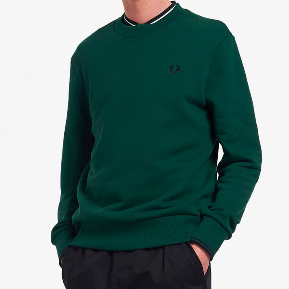 Fred Perry Crew Neck Sweatshirt Green Fred Perry Crew Neck
